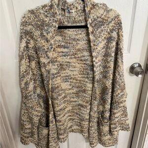 Hayden Cream and Brown Knit Cardigan